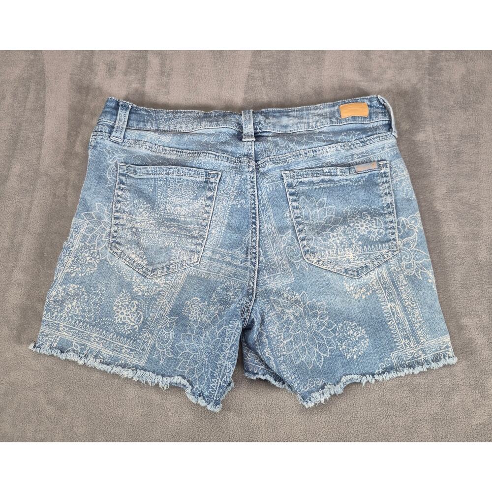 Seven Womens Blue Distressed Denim Shorts Size 10 Casual Summer - Picture 2 of 7